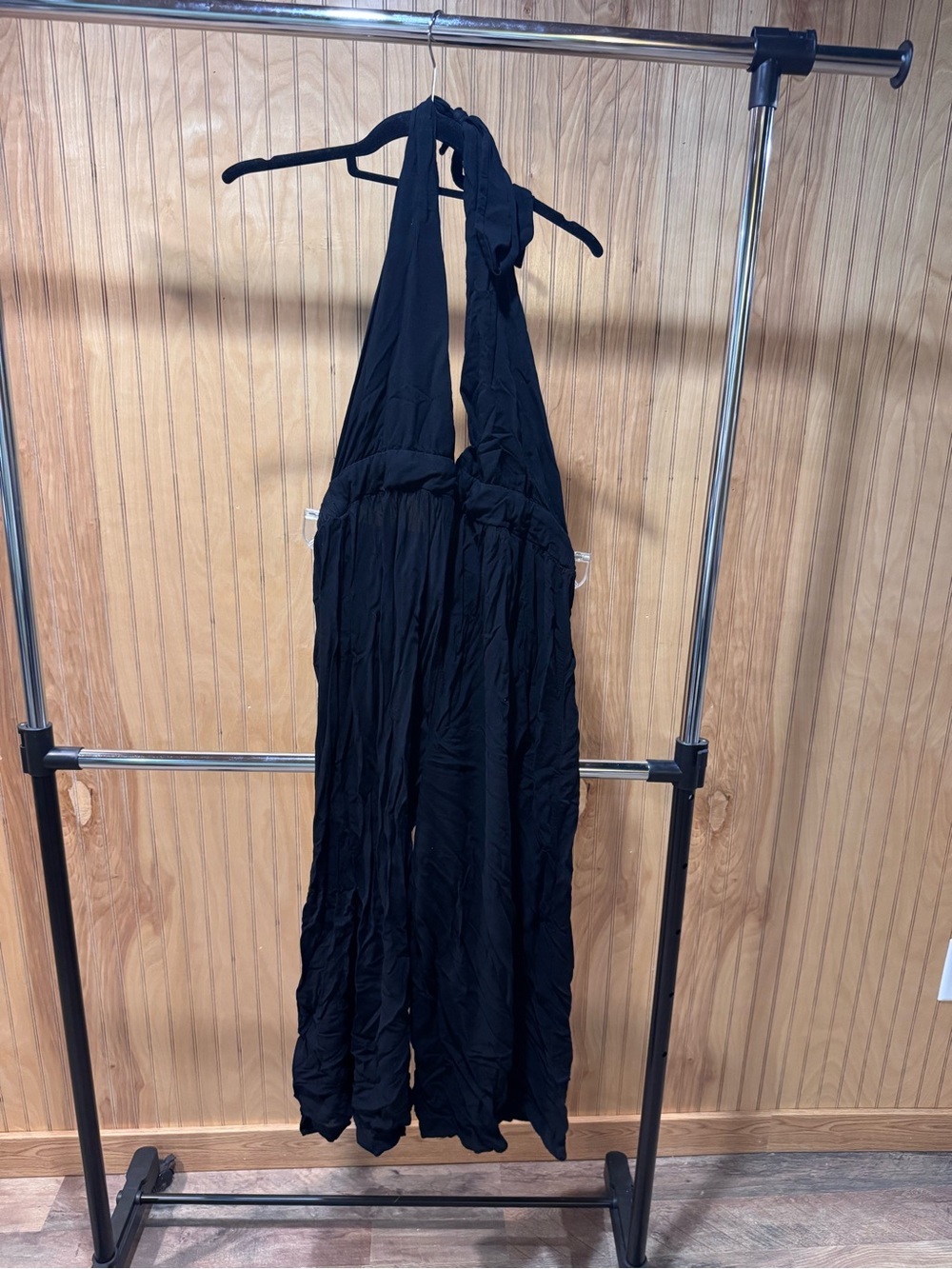 wild fable Black Halter Wide-Leg Jumpsuit